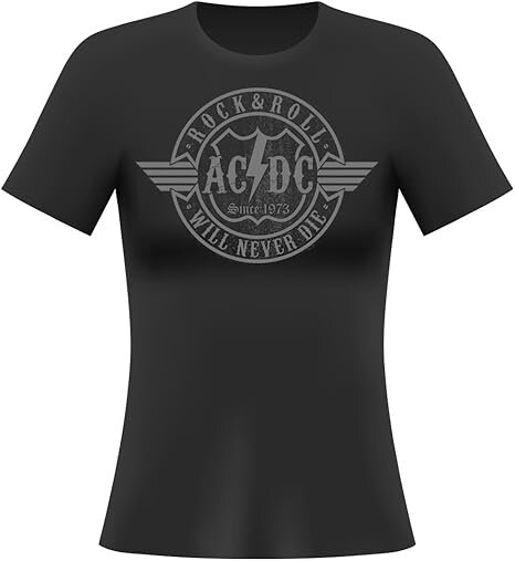 AC/DC T-Shirt Rock & Roll - Will Never Die schwarz Girlie